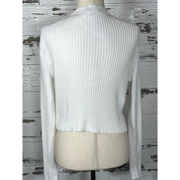 CABI Slim Rib Cardigan White Sz S #6173 EUC - Picture 4 of 5